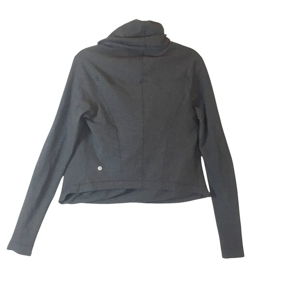 Lululemon Womens S Top Dark Gray Long Sleeve Wrap Front Crossover - Picture 2 of 9